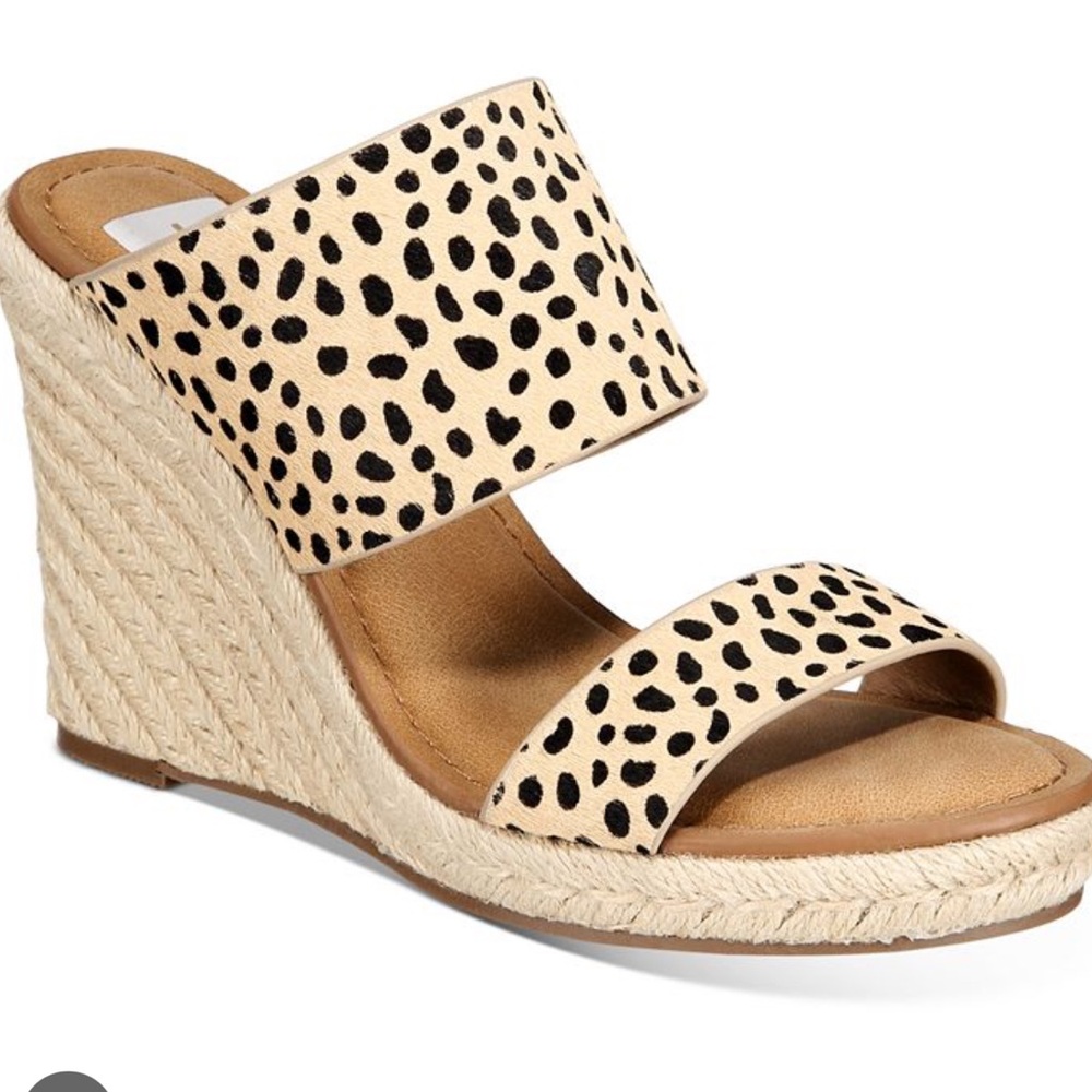 Dolce Vita LOTTY espradrille wrapped heel leopard sandals EUC size 10